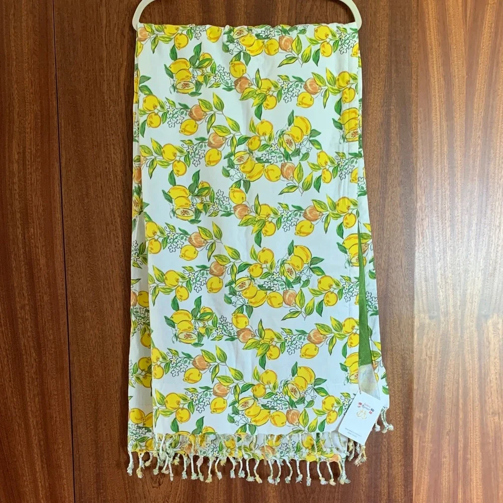 Lemon Print Beach Towel new